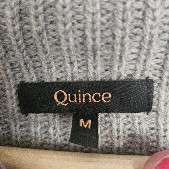 Quince Merino Wool Relaxed Turtleneck Sweater Dress Light Heather Gray, Size M - Picture 3 of 11